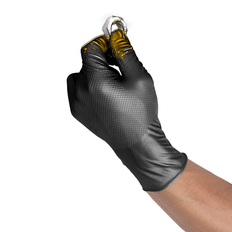 Grippaz Black SemiDisposable Nitrile Gloves Gloves.co.uk